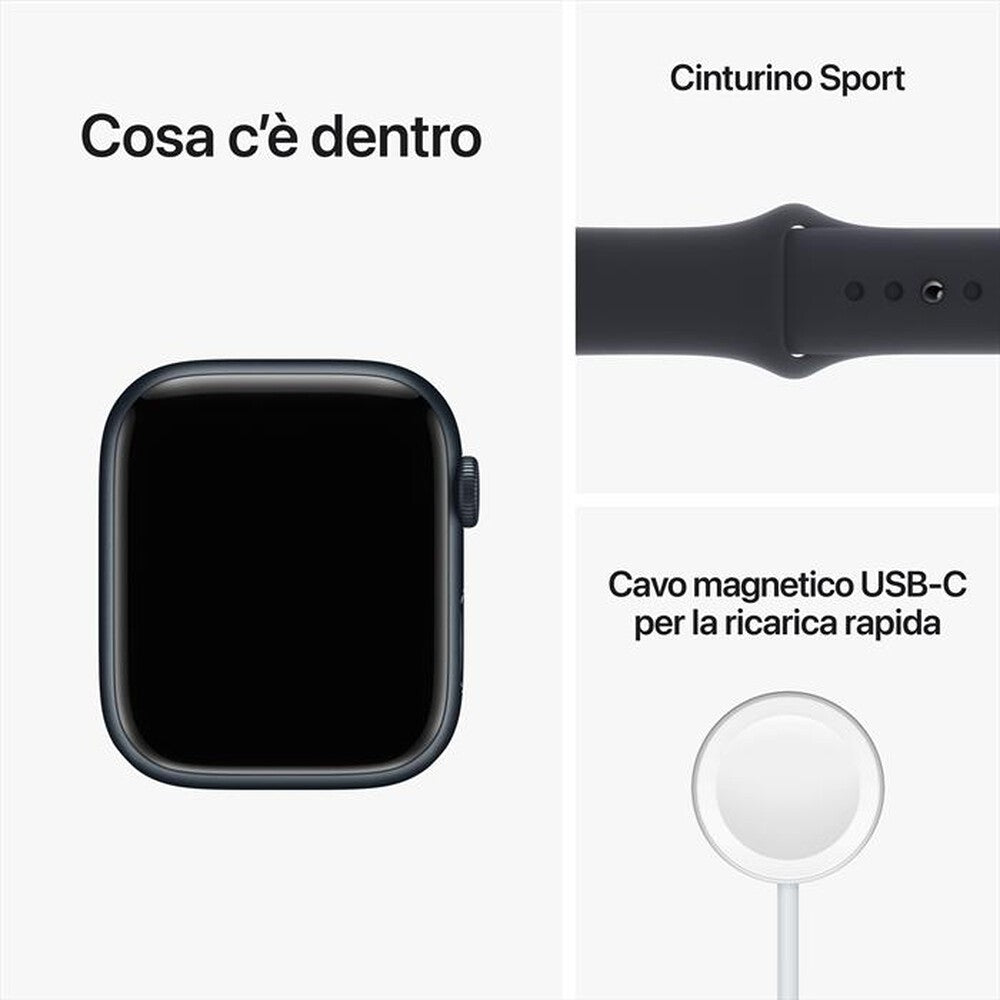 APPLE - Watch Series 8 GPS 41mm Alluminio-Mezzanotte